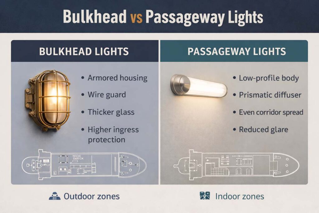 bulkhead light vs corridor fixture chart
