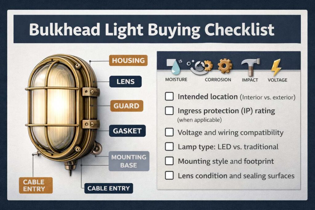 bulkhead fixture buying checklist graphic