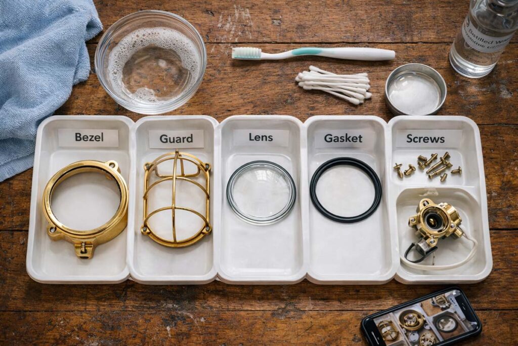 ship light parts arranged for safe cleaning