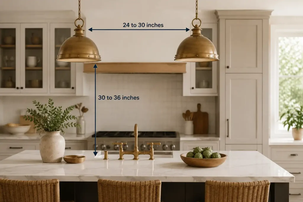 How High to Hang Pendant Lights Over an Island