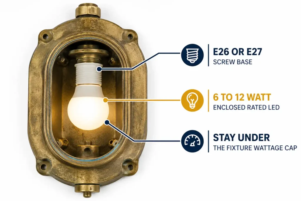 What Bulb Goes in a Bulkhead Light: Socket, Watts, and Heat