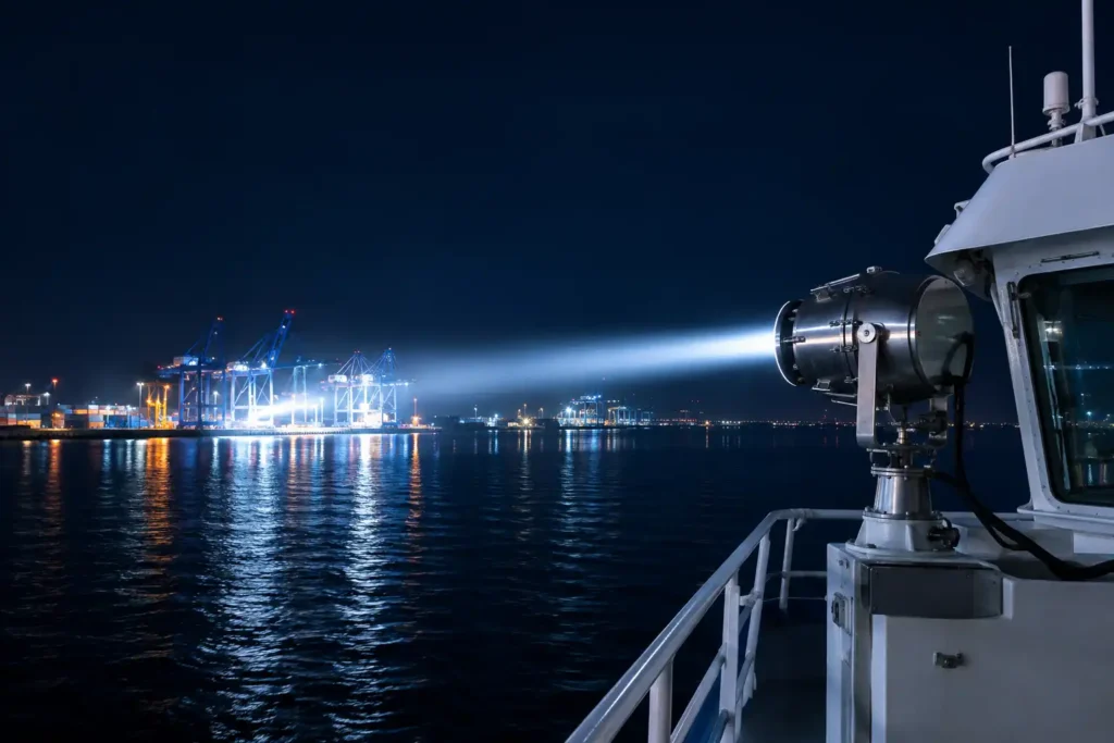 How Bright Is a Ship Searchlight? Candela, Watts and Range